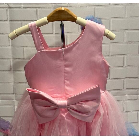 Elegant Princess Pink Party Dress Size 90 US 18-24 Months Tulle Bow Dress Sequin - Picture 12 of 14